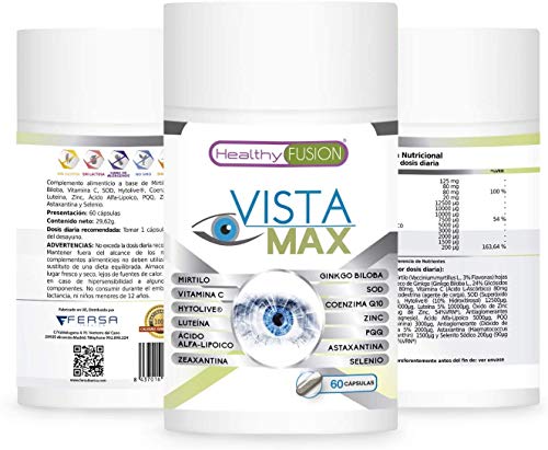 Optimizante y protector de la visión | Con luteína y mirtilo | Fortalece el tejido ocular y la retina | Mejora la visión diurna y nocturna | Tratamiento para la salud de los ojos | 60 unidades