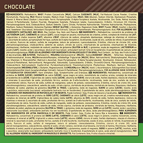 Optimum Nutrition ON Serious Mass Proteina en Polvo Mass Gainer Alto en Proteína, con Vitaminas, Creatina y Glutamina, Chocolate, 16 Porciones, 5.45 kg, Embalaje Puede Variar