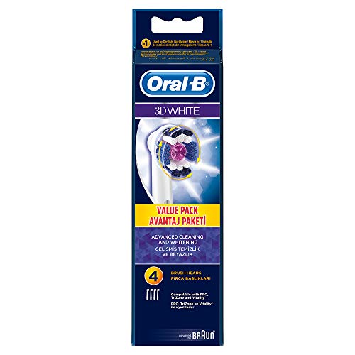 Oral-B 3D White - Cabezales de recambio (4 unidades), colores aleatorios