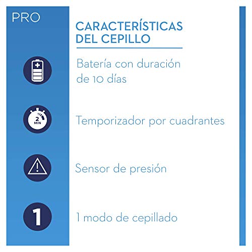 Oral-B Pro 750 CrossAction Cepillo eléctrico recargable, 1 mango rosa, 1 cabezal recambio, funda de viaje de plástico, color blanca