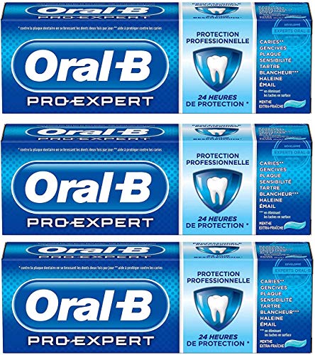 Oral-B Pro - Pasta de dientes Protección Experto Profesional menta extra-frescos 75 ml - Lot de 3