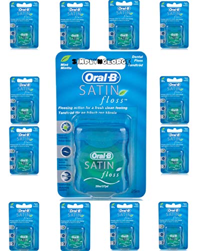 Oral B Satin Floss Mint 25m x 12 Packs by Procter & Gamble