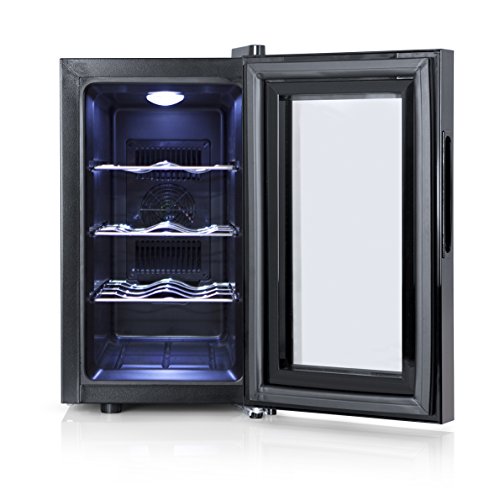 Orbegozo VT 810 – Vinoteca 8 botellas, 25 litros de capacidad, temperatura regulable, panel táctl, display digital, luz LED, 70 W