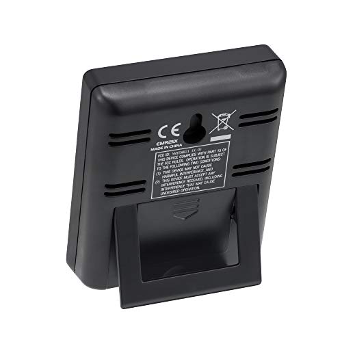 Oregon Scientific EMR211X - Termómetro con función bluetooth, temperatura interior y exterior, 5 canales, alerta hielo, negro, gris, blanco