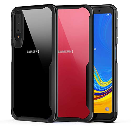ORETECH Funda Samsung A7 2018,Carcasa Galaxy a7 con [Tecnología de cojín de Aire] Gel Suave Silicona TPU y Funda Trasera Transparente Funda para Samsung Galaxy A7-Negro