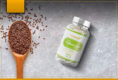 ORGANIC Psyllium Husk Capsules | 150 Veg Caps | 500mg | No Binders, Fillers, Additives | Digestion, Constipation Relief, Weight Loss | Made In UK | Certified Organic By Soil Association | Vegan