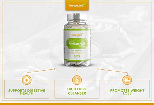 ORGANIC Psyllium Husk Capsules | 150 Veg Caps | 500mg | No Binders, Fillers, Additives | Digestion, Constipation Relief, Weight Loss | Made In UK | Certified Organic By Soil Association | Vegan