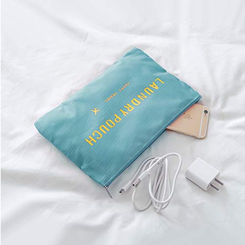 Organizador de Equipaje 7 en 1 Set Organizador de Maletas Impermeable Viaje con Bolsa de Zapato, Material Nylon-Meowoo(Lago Azul)