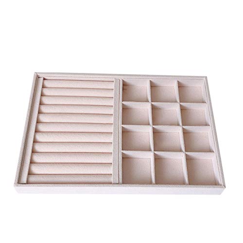 Organizador De Joyas Color Beige Con Cuentas De Terciopelo Joyería Anillo De La Tela Escocesa De Clip Bandeja De Almacenamiento Collar De La Pulsera Del Anillo Del Pendiente Puntales De Visualización
