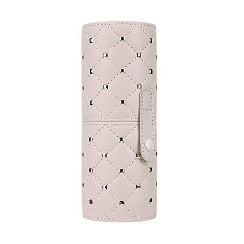 Organizador de Pinceles de Maquillaje, Everpert Copa de Cuero para Maquillaje con Remache y Hebilla