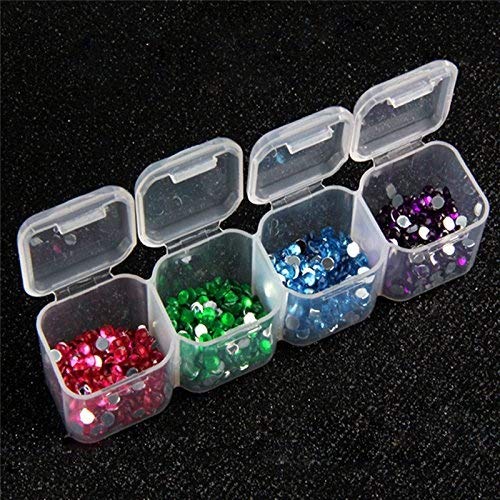 Organizador extraíble de plástico transparente, Nail Art Rhinestone 28-Grid Jewelry Diamonds Earrings Beads Collar Caja de almacenamiento vitrina