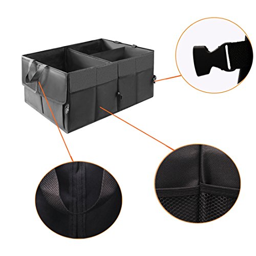 Organizador Maletero Coche, HTBAKOI Organizador Plegable de Tejido Oxford Impermeable Bolsa Maletero Caja de Almacenamiento Furgoneta para Coche