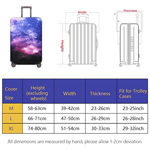 OrgaWise Luggage Cover con Cremallera, Suave de Anti-Polvo, Elástico Cabe 22-28 Pulgadas Funda Maleta (M, L)