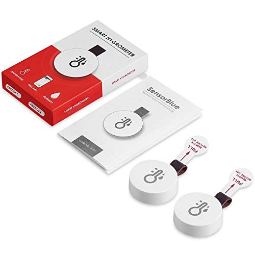 ORIA 2Piezas Termómetro Higrómetro Inalámbrico Bluetooth, Sensor de Humedad de Temperatura con Exportación de Almacenamiento de Datos, Termometro Digital con Android y iPhone para Habitación