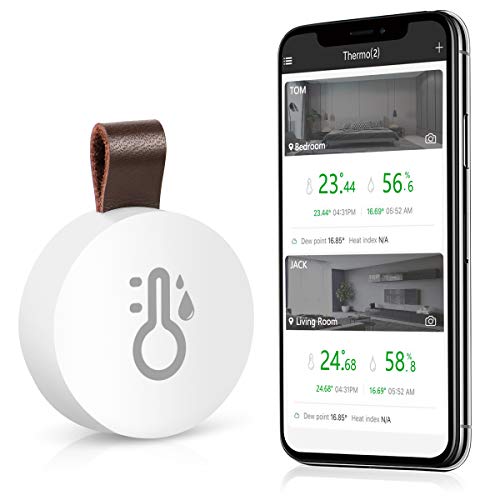 ORIA Termómetro Higrómetro Inalámbrico Bluetooth, Sensor de Humedad de Temperatura con Exportación de Almacenamiento de Datos, Termometro Digital con Android y iPhone para Habitación