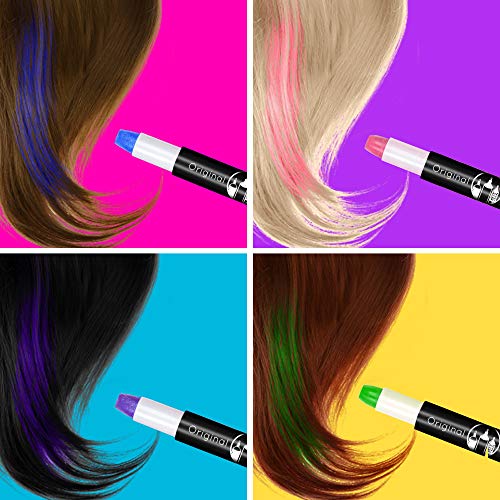 Original Stationery Tizas para el pelo x10 Set de Tizas de Color Lavables, muy fáciles de usar- Son Colores Metálicos de Hair Chalk for Girls Regalos para Niñas de 3 a 12 años
