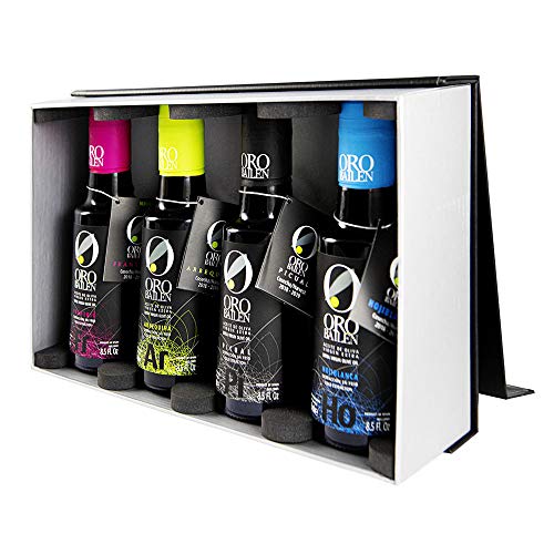 Oro Bailén Estuche Deluxe: 4 Variedades de Aceite de Oliva Virgen Extra en botellas 250 ML