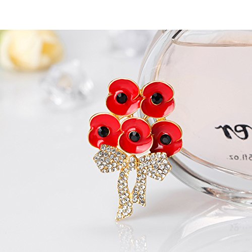 Oro para la Royal British legión Poppy broche Imperdible recuerdo día 2017