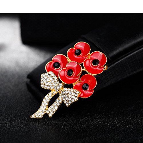 Oro para la Royal British legión Poppy broche Imperdible recuerdo día 2017