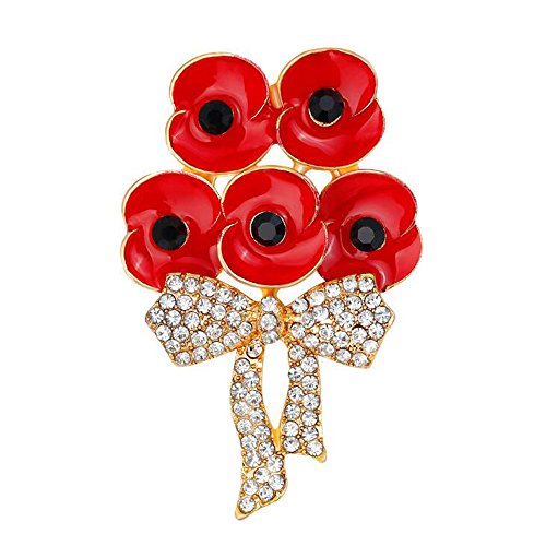 Oro para la Royal British legión Poppy broche Imperdible recuerdo día 2017