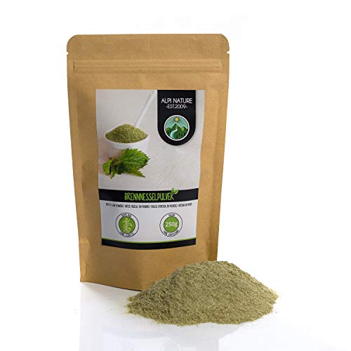 Ortiga en polvo (250g), ortiga molida, 100% natural, suavemente seca y molida, por supuesto sin aditivos, vegano, ortiga en polvo, hojas de ortiga