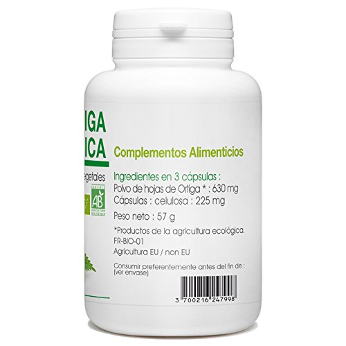 Ortiga Orgánica - Urtica dioica - 210mg - 200 cápsulas vegetales