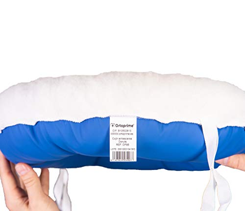 OrtoPrime Cojín Antiescaras para Coxis - Prevención y Tratamiento de Ulceras por Presión - Asiento Ortopédico para Sillas de ruedas, Oficina, Coche y hogar - Cojín Postural Redondo con Agujero