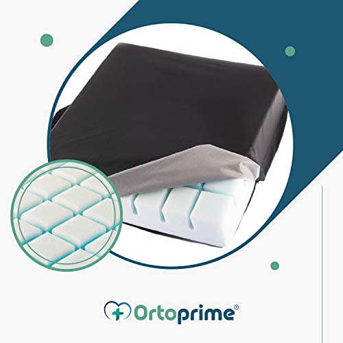 OrtoPrime Cojín Antiescaras Ranurado de Espuma - Prevención y Tratamiento de úlceras por presión en Coxis - Cojín Postural para Sillas de ruedas, Oficina, Coche y Hogar - Asiento Ortopédico