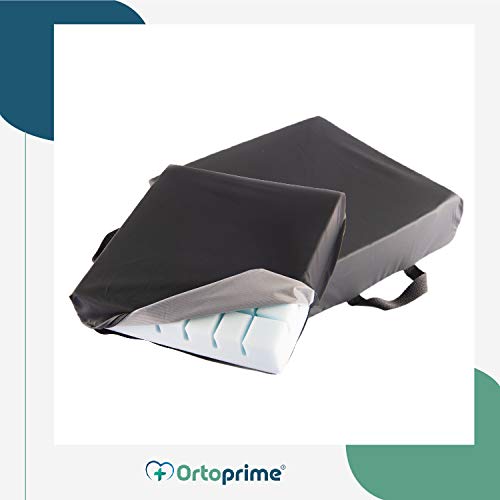 OrtoPrime Cojín Antiescaras Ranurado de Espuma - Prevención y Tratamiento de úlceras por presión en Coxis - Cojín Postural para Sillas de ruedas, Oficina, Coche y Hogar - Asiento Ortopédico