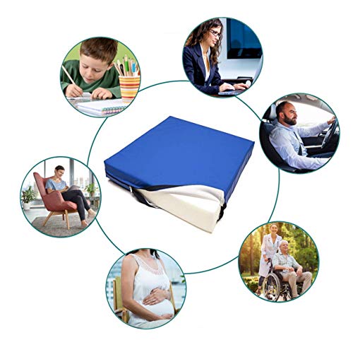 OrtoPrime Cojín Antiescaras Viscoelástico Postural - Cojín Coxis Ortopédico Espuma de Memoria - Cojín Escaras Terapéutico - Indicado para Silla de Ruedas, Hogar, Coche y Oficina