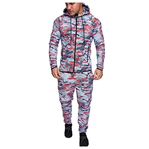 Otoño Invierno De Manga Larga Camuflaje Gris Sudadera De Los Hombres Mejor Venta Pantalones Conjuntos Deportes Hombres Cremallera Camo Sudadera con Capucha Ropas Trajes Deportivos BuyO