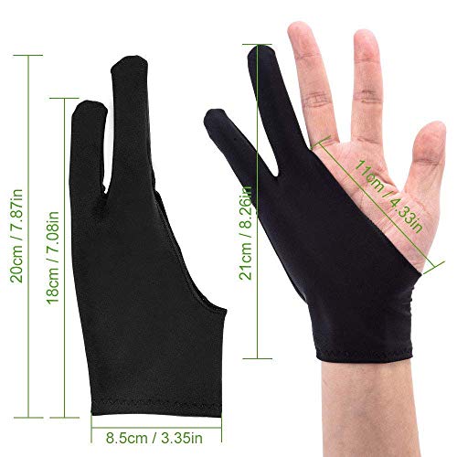 OTraki Guante Dibujo Anti Incrustantes para Tableta Gráfica Guantes Artritis Guante de Dos Dedos Tama?o Universal con Dos Dedos para Mano Derecha e Izquierda - Pack de 4