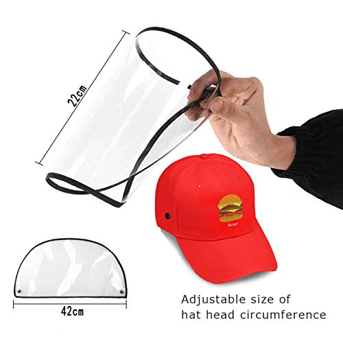 Otv9g Burger Cartoon Unisex Moda a prueba de polvo Protector solar desmontable Ajuste lavable Gorra de béisbol