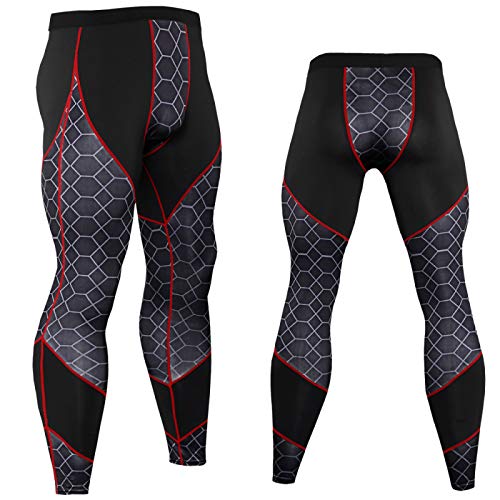 Oukeep Pantalones De Fitness para Hombres Europeos Y Americanos Costura De Impresión Deportes Entrenamiento para Correr Mecha Pantalones Ajustados De Alta Elasticidad De Secado Rápido Buceo Montar