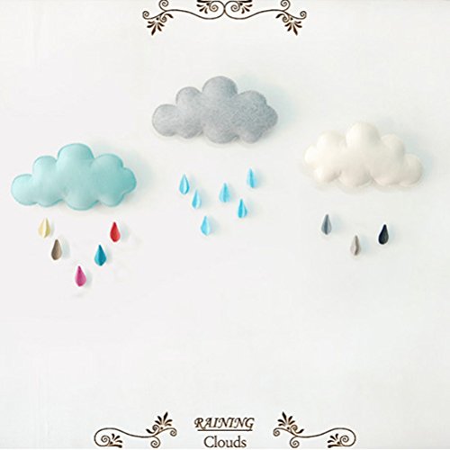 OULII Nube de gotas de lluvia Colgante Colgante DIY para la ducha de bebé Decoración de la habitación de los niños