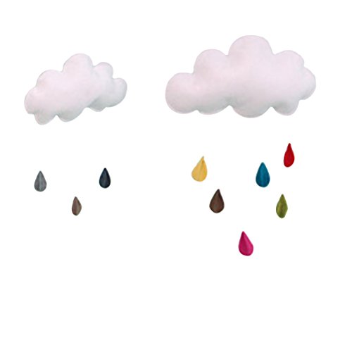 OULII Nube de gotas de lluvia Colgante Colgante DIY para la ducha de bebé Decoración de la habitación de los niños