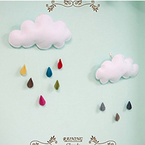 OULII Nube de gotas de lluvia Colgante Colgante DIY para la ducha de bebé Decoración de la habitación de los niños
