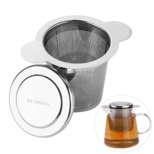 OUNONA Infusor de Te Filtros para Te Acero inoxidable 304 con la tapa para las tazas, las tazas, y los potes flojos del té del grano de la hoja