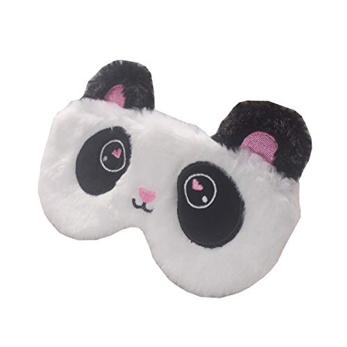 Ourine Soft Plush Unicorn Panda Sleeping Mask, Soft Plush Unicorn Panda Sleeping Mask Animal Sleep Mask máscara de Ojos para niñas Mujeres niños Negro