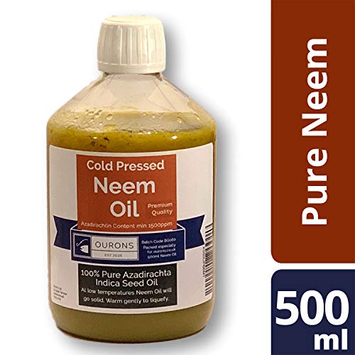 OURONS Aceite de Neem Puro - Aceite de semilla de Nim Premium prensado al frío de 500 ml