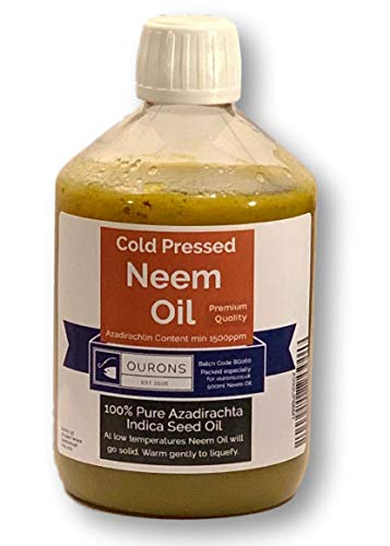 OURONS Aceite de Neem Puro - Aceite de semilla de Nim Premium prensado al frío de 500 ml