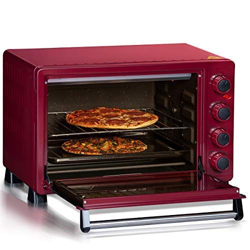 Oursson Mini Horno eléctrico con convección, función de autolimpieza catalítica, 30 Litros, 1500 Vatios, 12 combinaciones de cocción, Color granate, MO3020/DC