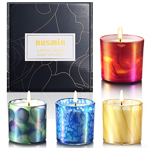 OUSMIN Velas Aromaticas Regalo de Velas Perfumadas, Cera de Soja Natural,Aromaterapia Decoración para Relajación Fiesta Boda Baño Yoga Cumpleaños Navidad Día de San Valentín