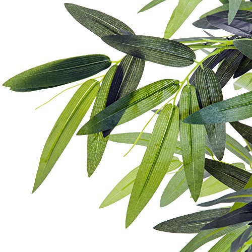 Outsunny Bambú Artificial 180cm con Cañas Naturales Árbol Planta Sintética Decorativa con Maceta Casa Jardín Decoración PE