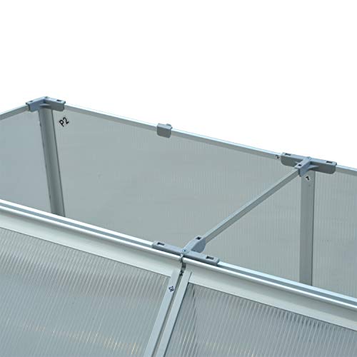 Outsunny Invernadero de Jardín Exterior Aluminio Policarbonato Transparente Vivero Casero para Plantas Cultivos Protección UV y Resistente