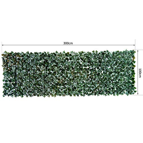 Outsunny Seto Artificial en Rollo 3x1m para Balcón Valla Barandilla Valla de Privacidad Planta Decorativa PE