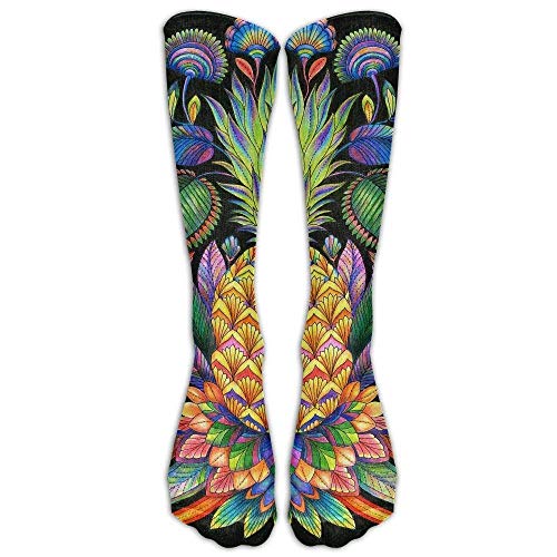 ouyjian Pineapple Tattoo Athletic Tube Stockings Women Men Classics Knee High Socks Sport Long Sock One Size