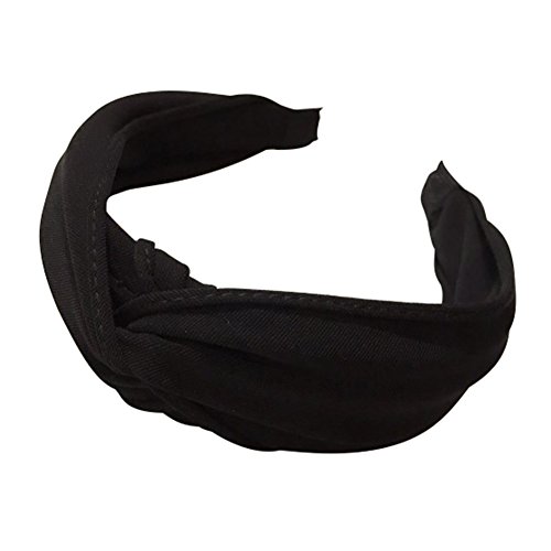 OuYou Diademas de Pelo Anchas de Nudo Bandas para la Cabeza Turbantes para Mujer Diadema Para Mujer Niña Accesorio de Pelo (Negro)
