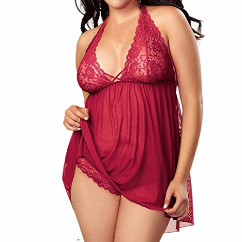 OverDose Conjuntos de lencería Mujer Encaje Atractivo Ropa de Dormir