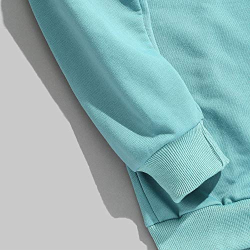 Overdose Sudadera Hombres Patchwork Slim Fit Hoodie OtoñO Moda Outwear Nueva Blusa Adolescente Top 2018 Sudadera (Small, o-Azul Claro)